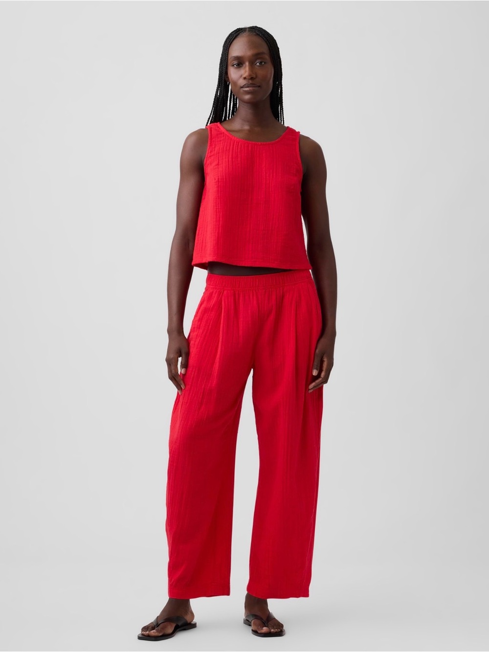Gap Cotton Gauze Easy Barrel Pants